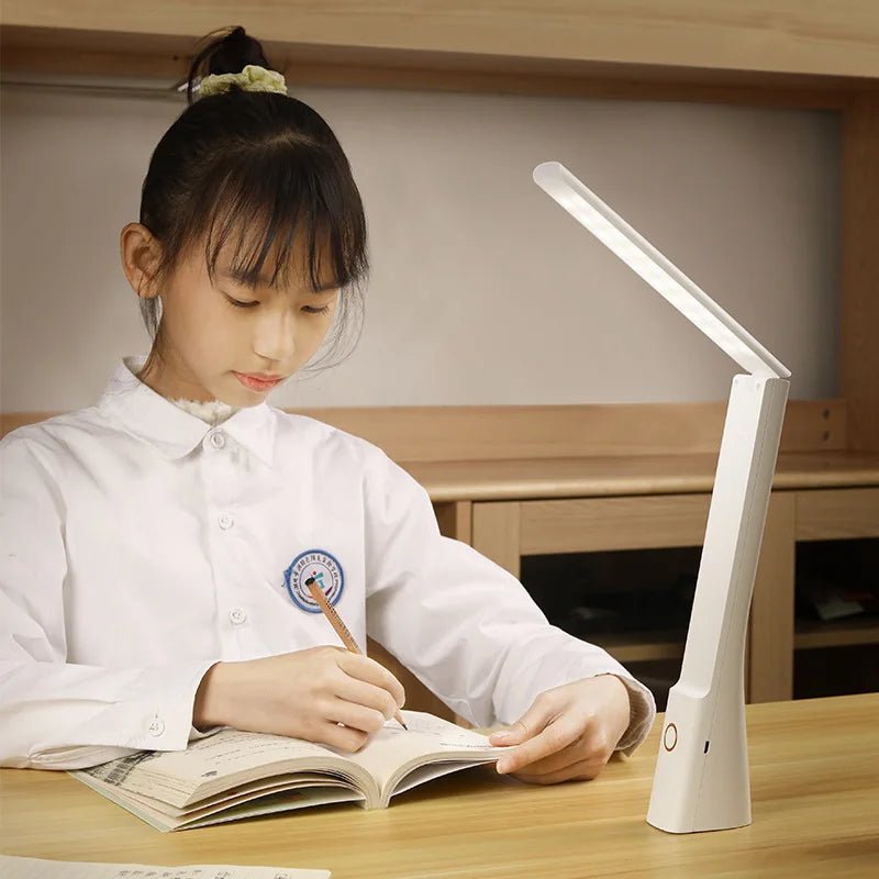 Foldable LED Desk Lamp – Rechargeable Touch Dimmable Study & Bedside Light - Carry Light