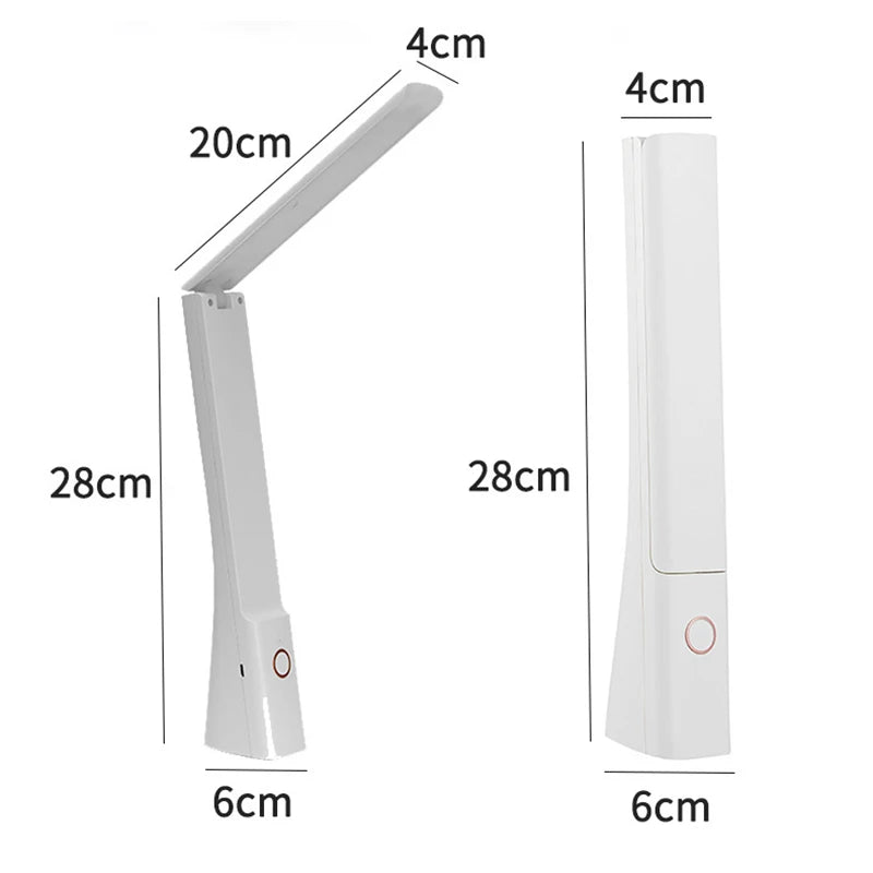 Foldable LED Desk Lamp – Rechargeable Touch Dimmable Study & Bedside Light - Carry Light