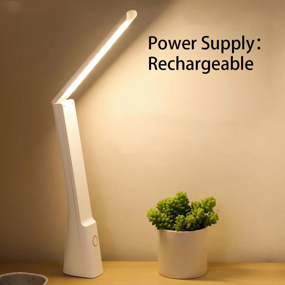 Foldable LED Desk Lamp – Rechargeable Touch Dimmable Study & Bedside Light - Carry Light