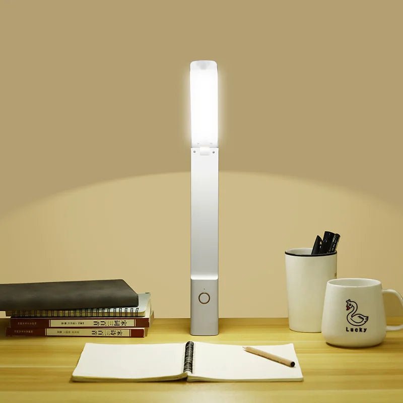 Foldable LED Desk Lamp – Rechargeable Touch Dimmable Study & Bedside Light - Carry Light