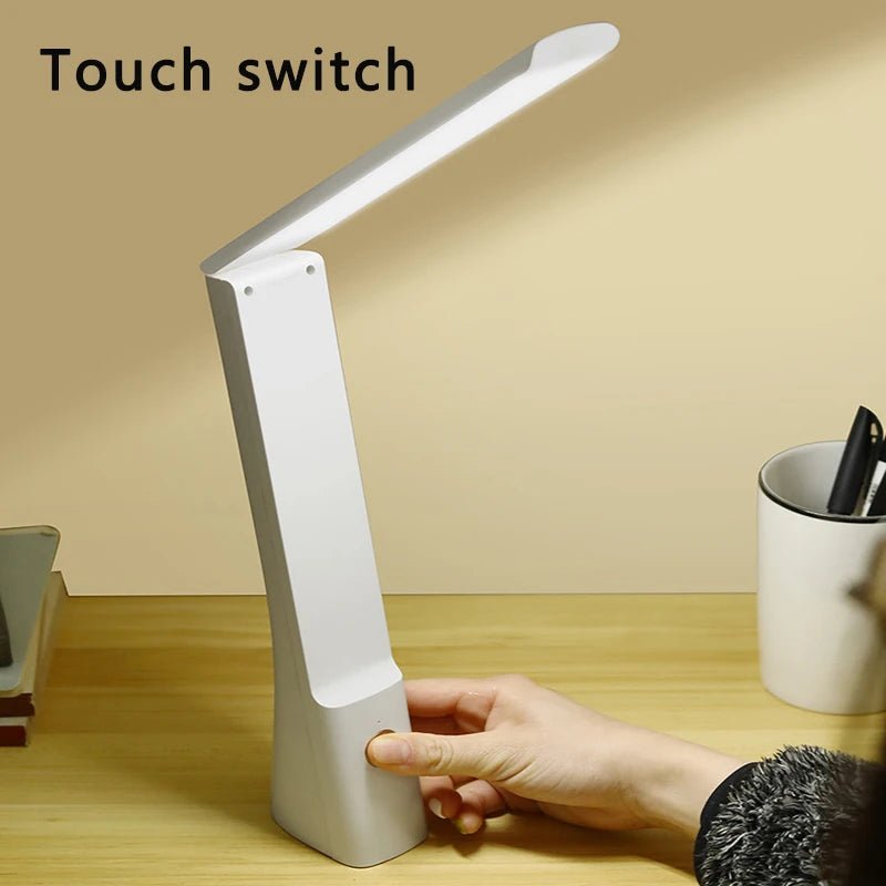Foldable LED Desk Lamp – Rechargeable Touch Dimmable Study & Bedside Light - Carry Light