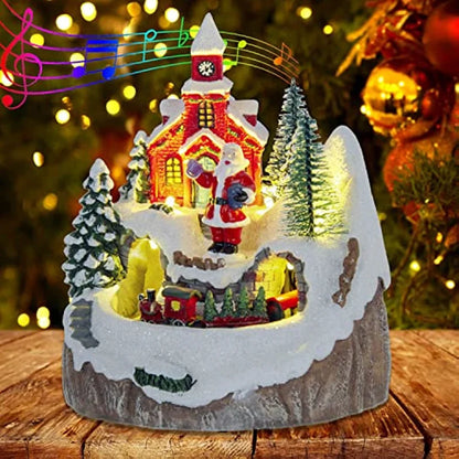 Christmas Village Decoration with Moving Train & 8 Xmas songsic