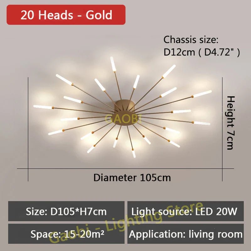 LED Catherine Wheel Firework Style Ceiling Light - Carry Light