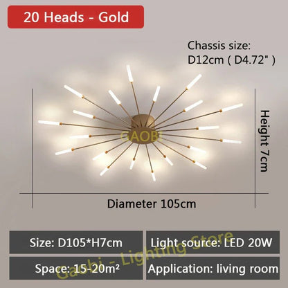 LED Catherine Wheel Firework Style Ceiling Light - Carry Light