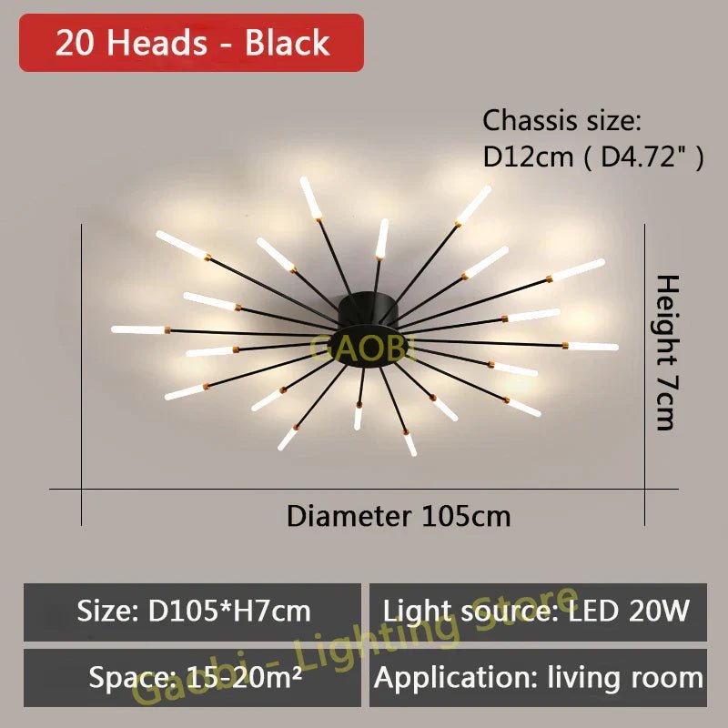 LED Catherine Wheel Firework Style Ceiling Light - Carry Light