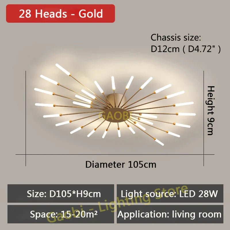 LED Catherine Wheel Firework Style Ceiling Light - Carry Light