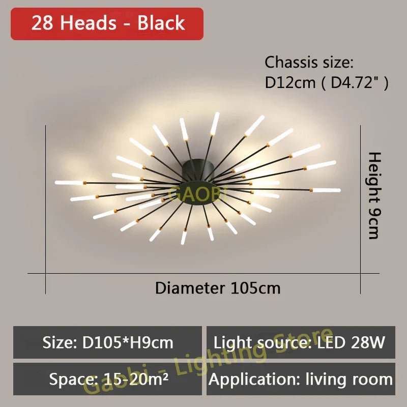 LED Catherine Wheel Firework Style Ceiling Light - Carry Light