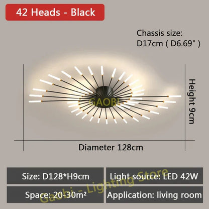 LED Catherine Wheel Firework Style Ceiling Light - Carry Light