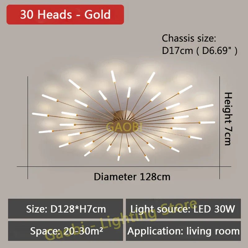 LED Catherine Wheel Firework Style Ceiling Light - Carry Light