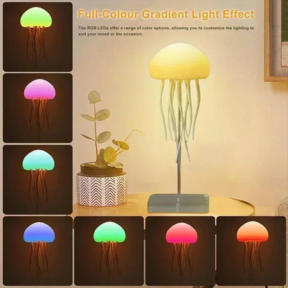LED Jellyfish Night Light – RGB Color Changing Mood Lamp with Soft Tentacle Design, USB Rechargeable, for Bedroom & Home Décor - Carry Light