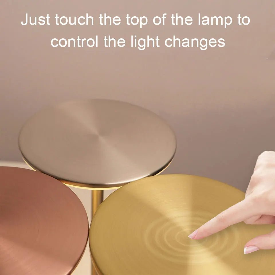 LED Metal Table Lamp – Touch Sensor, USB Rechargeable, Portable Night Light - Carry Light