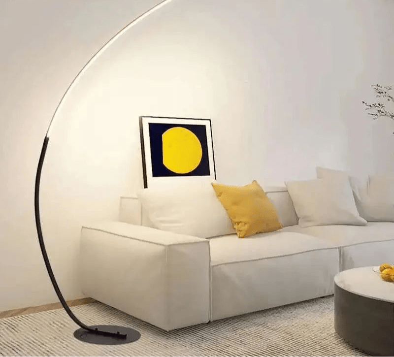 Nordic LED Corner Floor Lamp – Scimitar Arc Design - Carry Light