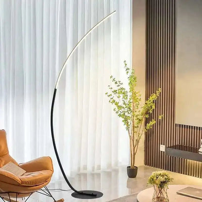 Nordic LED Corner Floor Lamp – Scimitar Arc Design - Carry Light