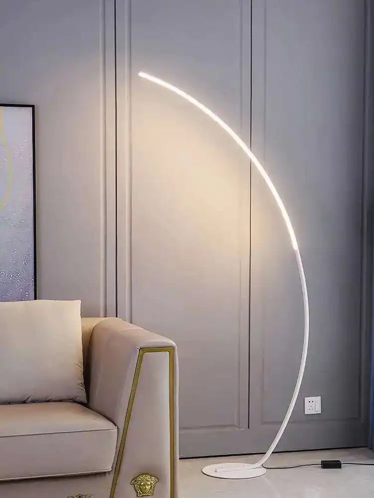 Nordic LED Corner Floor Lamp – Scimitar Arc Design - Carry Light