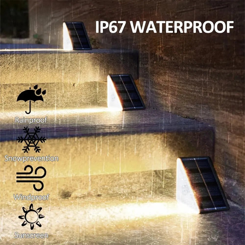 Solar Step Lights – Waterproof RGB LED Outdoor Triangles - Carry Light