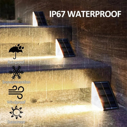 Solar Step Lights – Waterproof RGB LED Outdoor Triangles - Carry Light