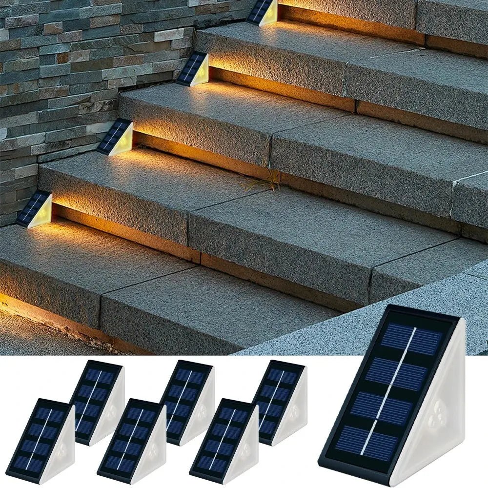 Solar Step Lights – Waterproof RGB LED Outdoor Triangles - Carry Light