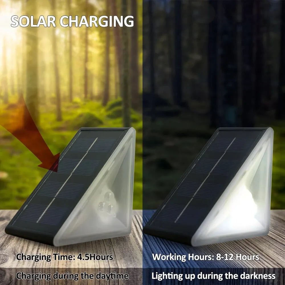 Solar Step Lights – Waterproof RGB LED Outdoor Triangles - Carry Light