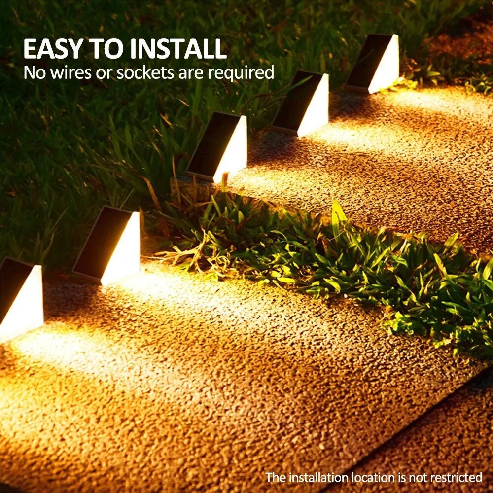 Solar Step Lights – Waterproof RGB LED Outdoor Triangles - Carry Light
