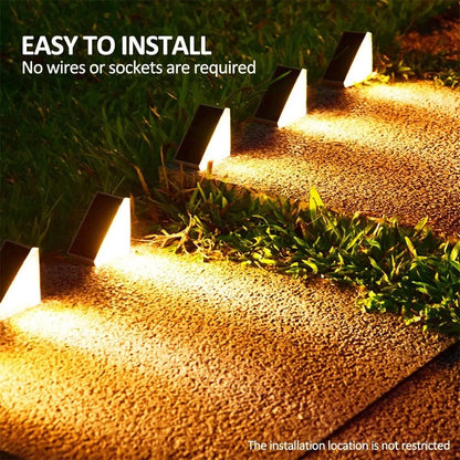 Solar Step Lights – Waterproof RGB LED Outdoor Triangles - Carry Light